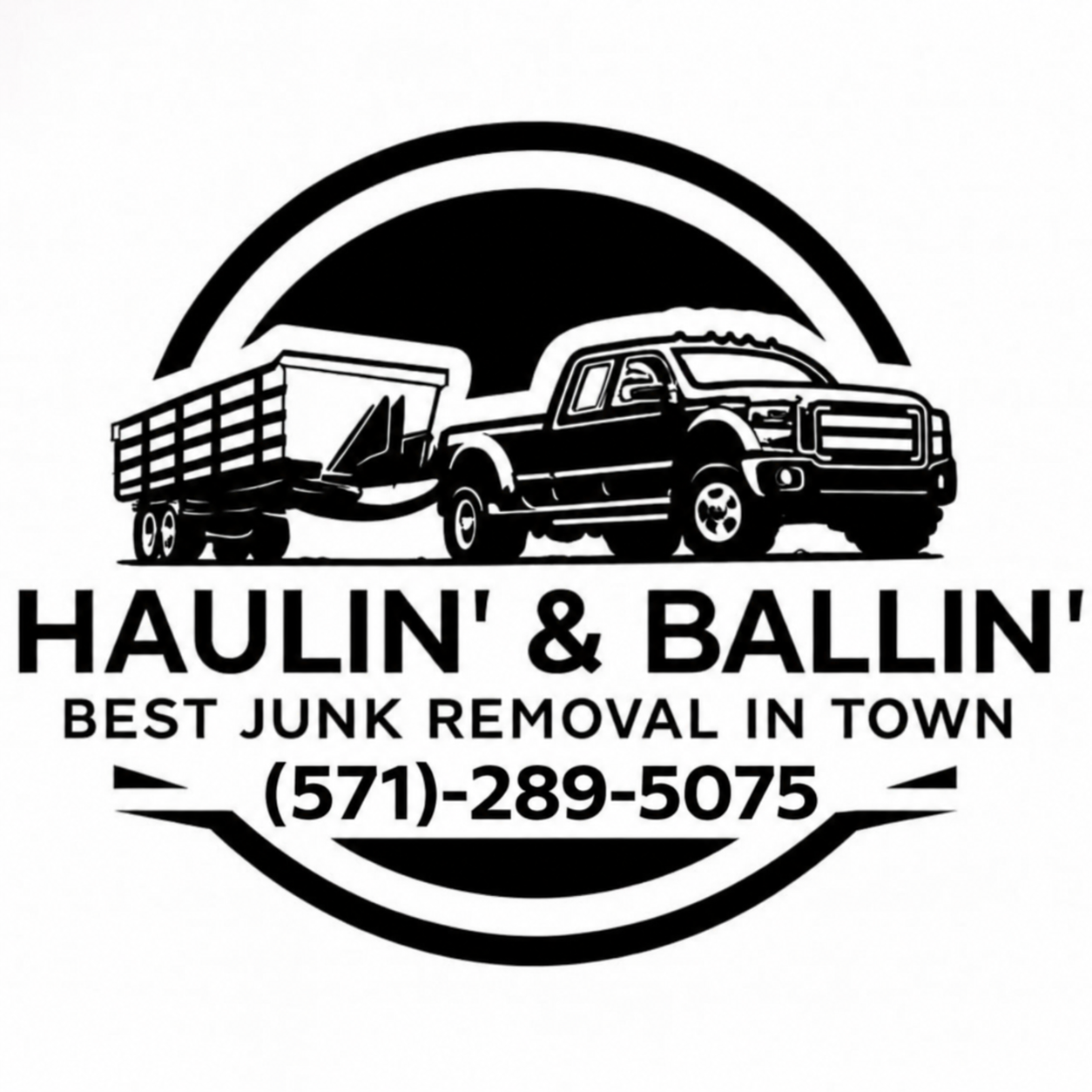 Haulin’ and Ballin’ logo, (571)-289-5075
